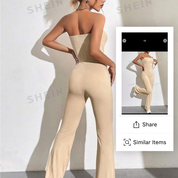 Solid tube unitard jumpsuit - Picture 2 of 3